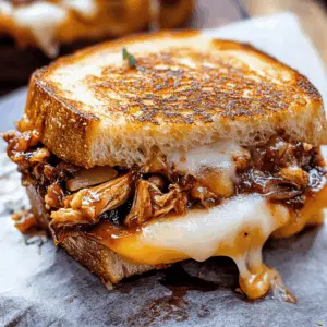 Satisfy your taste buds with this mouthwatering BBQ Chicken Grilled Cheese! This recipe combines tender, shredded BBQ chicken with melty cheese, all between crispy, buttery bread. Perfect for a quick lunch or a comforting dinner, you won't want to miss this flavorful twist on a classic! Save this pin for your next meal inspiration!
