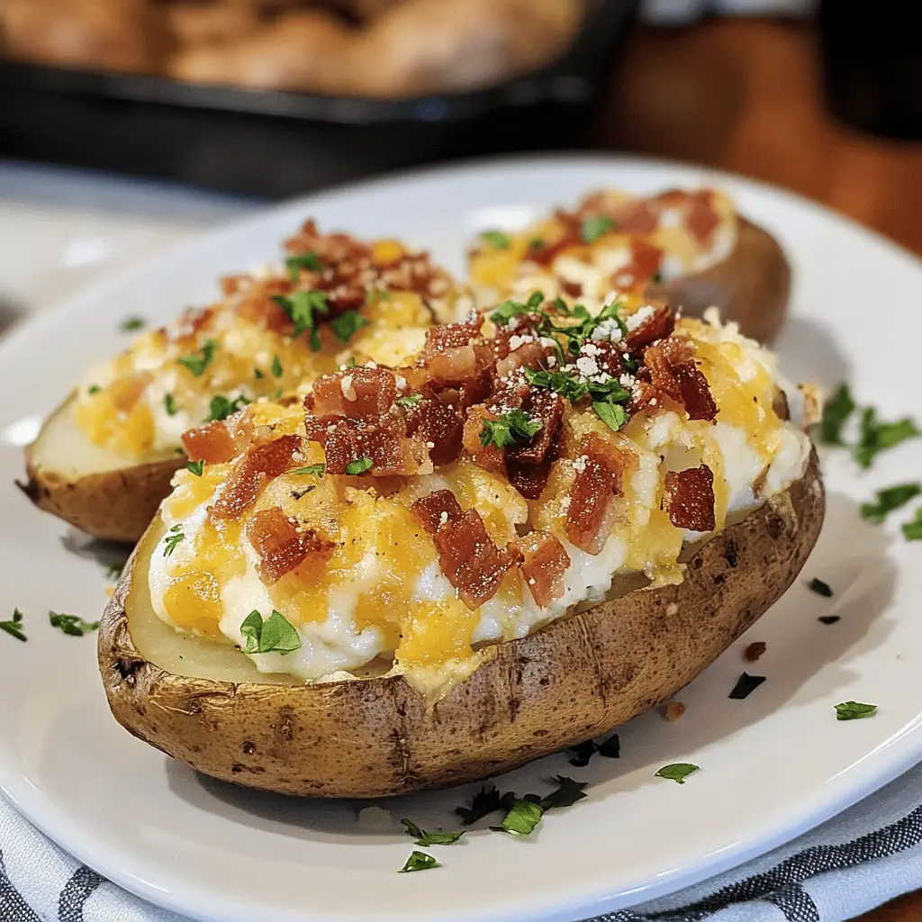 Get ready to enjoy the ultimate steakhouse experience at home with these perfectly baked potatoes! Crispy on the outside and fluffy on the inside, these potatoes are loaded with butter, sour cream, and chives for that authentic taste. Perfectly paired with your favorite steak, save this recipe for a cozy dinner or special occasion!