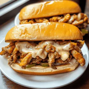 Get ready to enjoy a quick and satisfying meal with these Chicken Cheese Steak Sandwiches! Packed with tender chicken, melted cheese, and a blend of savory spices, this recipe is perfect for busy weeknights. Don't forget to save it for your next family dinner or game day gathering!