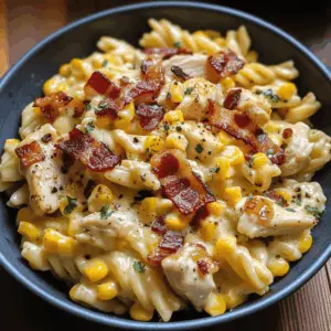 This Creamy Chicken and Corn Pasta with Bacon is a comforting and delicious dish that's perfect for any weeknight dinner! The tender chicken, sweet corn, and crispy bacon come together in a rich, creamy sauce that will have everyone asking for seconds. Save this recipe for a cozy family meal or when friends come over. You won't want to miss out on this flavorful bowl!