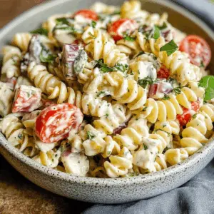 This creamy pasta salad is a must-try for your next gathering! Packed with tender pasta, fresh vegetables, and a delightful creamy dressing, it's perfect for picnics or family BBQs. Ideal for those hot summer days, this dish will keep everyone refreshed and satisfied. Save this recipe now for a deliciously easy side dish that adds color and flavor to any meal!
