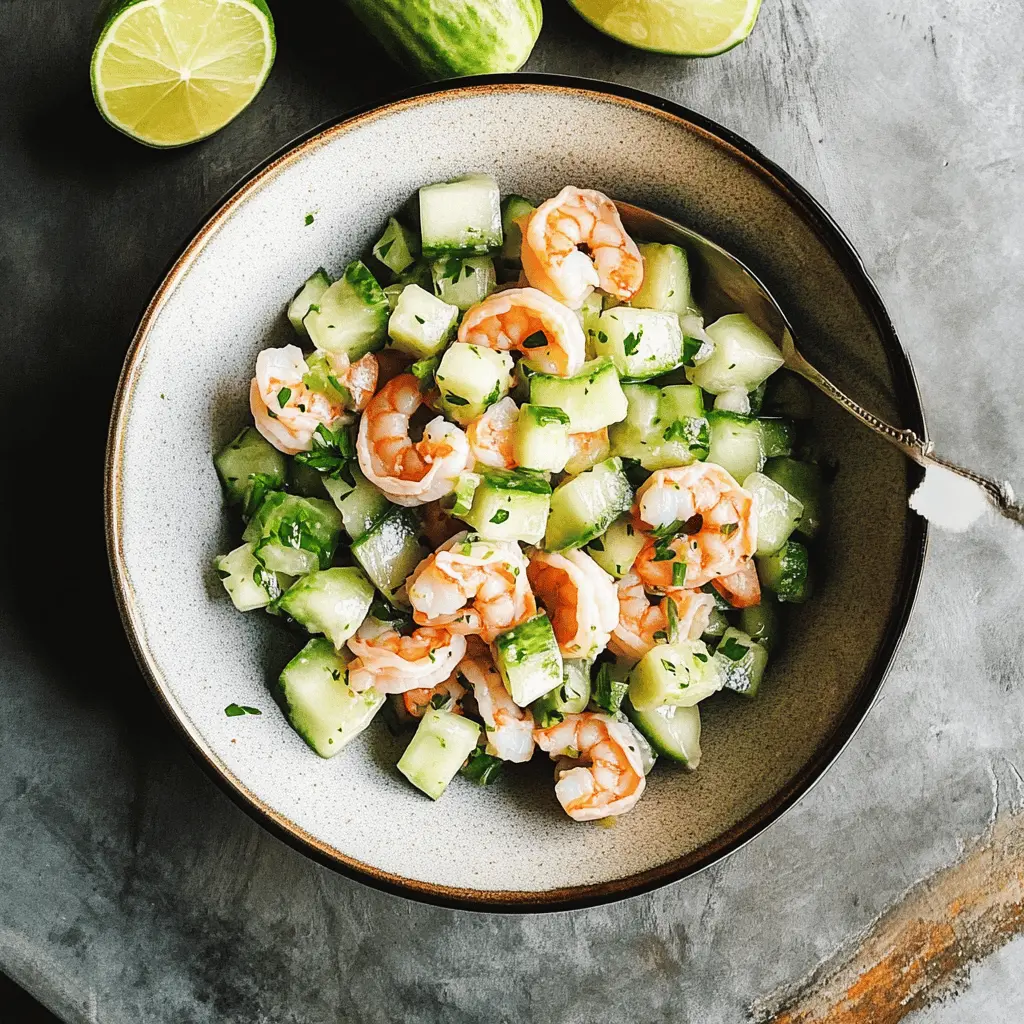 Fresh and zesty, this Cucumber Shrimp Salad is perfect for warm days! Featuring juicy shrimp, crunchy cucumbers, and a light dressing, it's a delightful dish that’s both refreshing and satisfying. Great for lunch or as a side at your next gathering. Save this recipe for a healthy and easy meal idea!