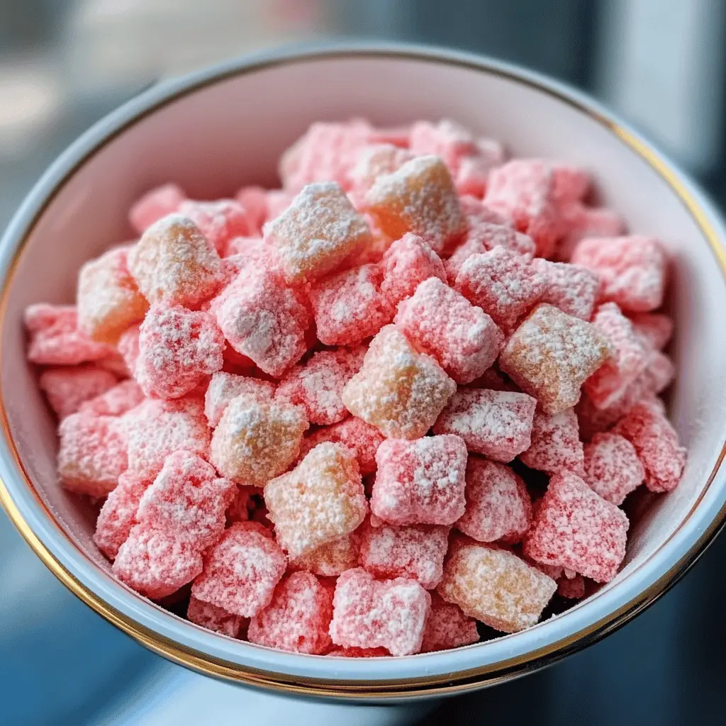 Looking for a fun treat? This Fluffy Strawberry Shortcake Puppy Chow is the perfect no-bake dessert! With sweet strawberries, creamy coating, and a delightful crunch, it’s sure to be a hit at any gathering. Perfect for parties or a snack at home—save this recipe for when you need a cheerful delight!