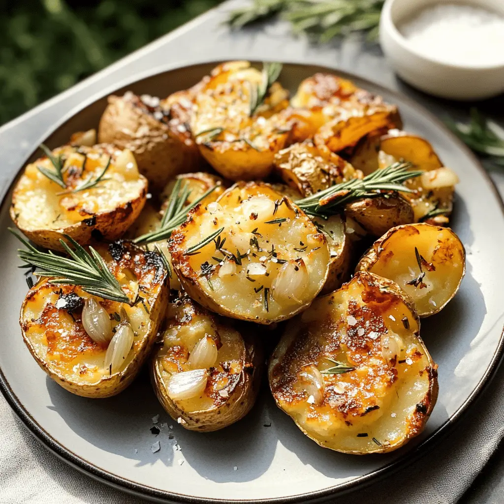 These Grilled Garlic Rosemary Smashed Potatoes are a perfect side dish for any meal! Crispy on the outside and fluffy on the inside, they're infused with the delightful flavors of garlic and fresh rosemary. Ideal for backyard barbecues or cozy dinners, save this recipe for a delicious twist on a classic favorite!