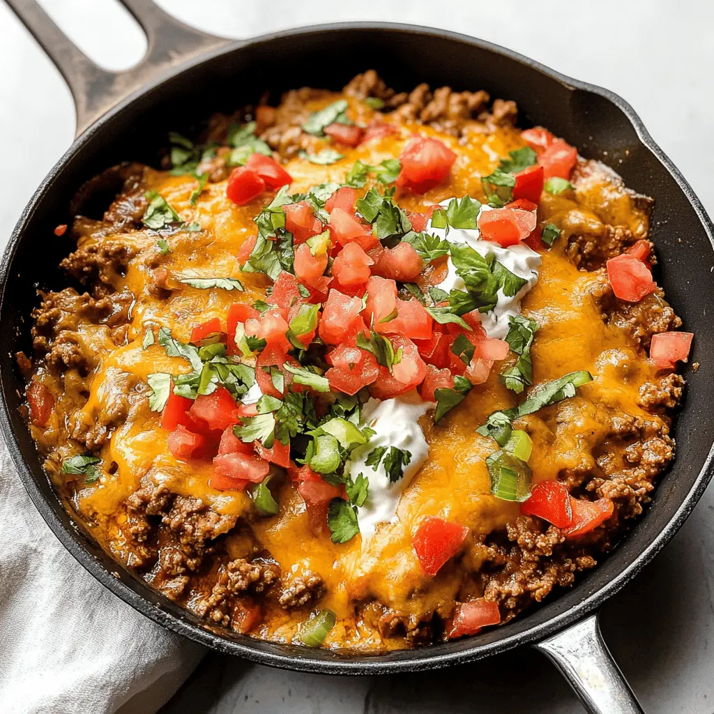 Create a quick and tasty weeknight dinner with this Ground Beef Burrito Skillet! Packed with flavorful ground beef, black beans, corn, and melted cheese, this one-pan meal offers all the goodness of a burrito without the fuss. Perfect for busy families, this recipe is ready in 30 minutes. Don’t forget to save it for your next dinner inspiration!