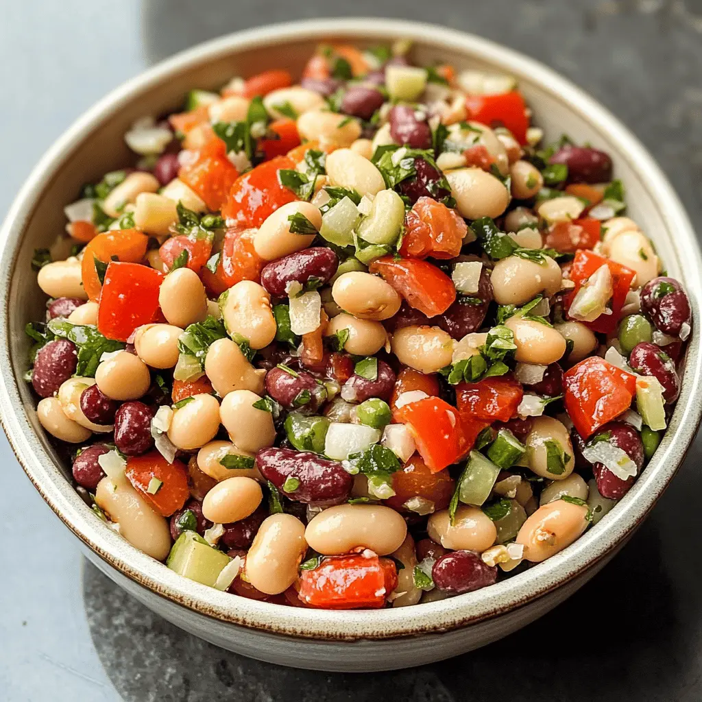 Brighten up your meal with this fresh Mediterranean Bean Salad! Packed with colorful veggies and protein-rich beans, it’s the perfect dish for any occasion, from picnics to potlucks. With a zingy dressing that ties all the flavors together, you'll want to keep this recipe close. Save it now for a tasty and healthy boost to your summer meals!
