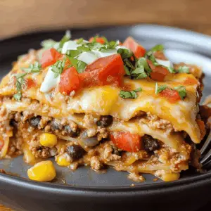 This Mexican Lasagna is a delightful twist on a classic, combining layers of tortillas, seasoned ground beef, and melted cheese. It's hearty, flavorful, and perfect for a family dinner or a weekend gathering. Save this easy recipe now for a delicious meal that everyone will love! Perfectly spicy and comforting, you'll want to make it again and again!