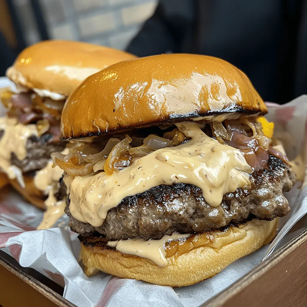 Get ready for a burger experience like no other! These smash burgers are juicy, packed with flavor, and topped with a rich baconnaise sauce that takes them over the top. You'll love the crispy edges and delicious blend of flavors. Save this recipe for your next barbecue or family dinner, and treat everyone to a meal they'll rave about!