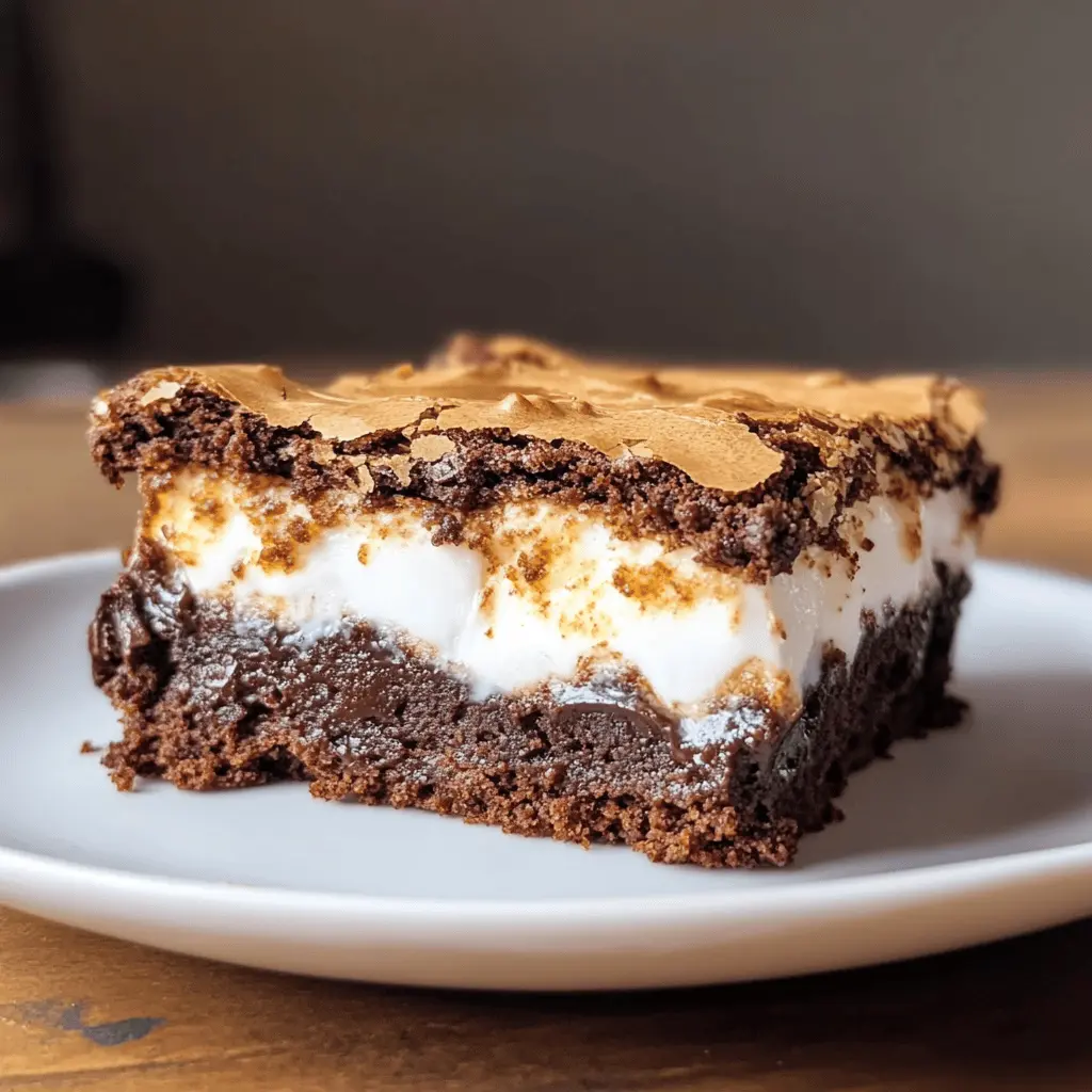 These S'mores Brownies with Vanilla Bean Marshmallow are a delightful twist on a classic treat! Filled with rich chocolate and graham cracker crumbs, topped with fluffy vanilla bean marshmallow, they are perfect for any gathering or cozy night in. Don’t miss out—save this recipe for your next dessert adventure! Ideal for summer barbecues or cold winter nights around the fireplace.