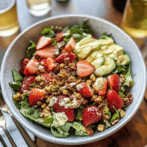 This Strawberry Crunch Salad with Champagne Vinaigrette is the perfect blend of sweet and tangy. Bursting with fresh strawberries, crunchy nuts, and a delightful homemade vinaigrette, it's a refreshing choice for any occasion. Save this recipe for picnics, brunches, or casual dinners. Your taste buds will thank you!