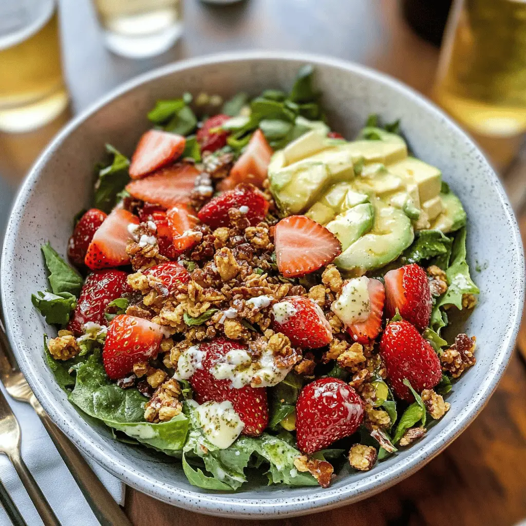 This Strawberry Crunch Salad with Champagne Vinaigrette is the perfect blend of sweet and tangy. Bursting with fresh strawberries, crunchy nuts, and a delightful homemade vinaigrette, it's a refreshing choice for any occasion. Save this recipe for picnics, brunches, or casual dinners. Your taste buds will thank you!