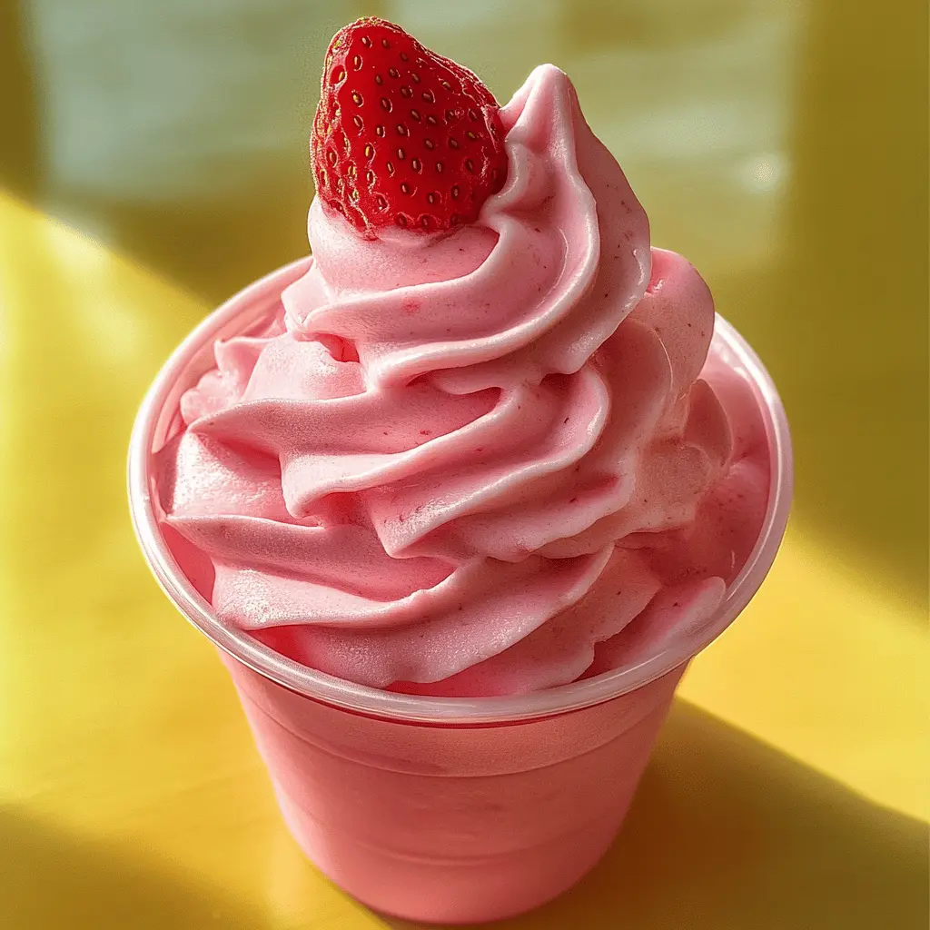 Beat the heat with this delightful Strawberry Dole Whip! Made with fresh strawberries and creamy goodness, this sweet treat captures the essence of summer in every bite. Perfect for hot days or tropical-themed parties, it’s easy to whip up and enjoy. Save this recipe for a refreshing dessert that the whole family will love!