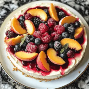 Brighten your summer with a delightful Summer Berry and Peach Cheesecake! This creamy dessert features a buttery graham cracker crust topped with ripe peaches and a medley of fresh berries. Perfect for gatherings or BBQs, it's a sweet treat that everyone will love. Save this recipe to impress your friends and family at your next summer celebration!