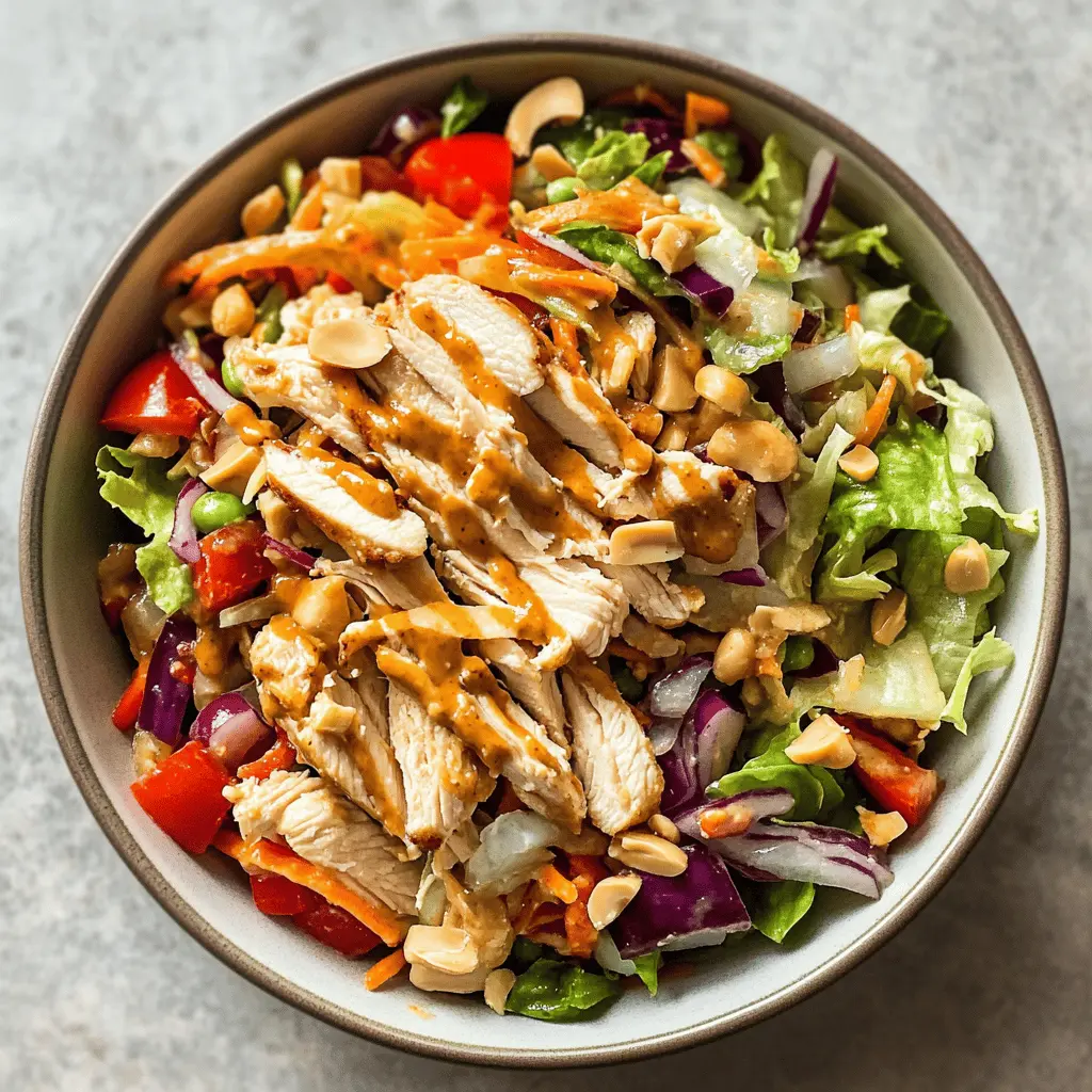 Easy Thai Chicken Salad with Peanut Dressing
