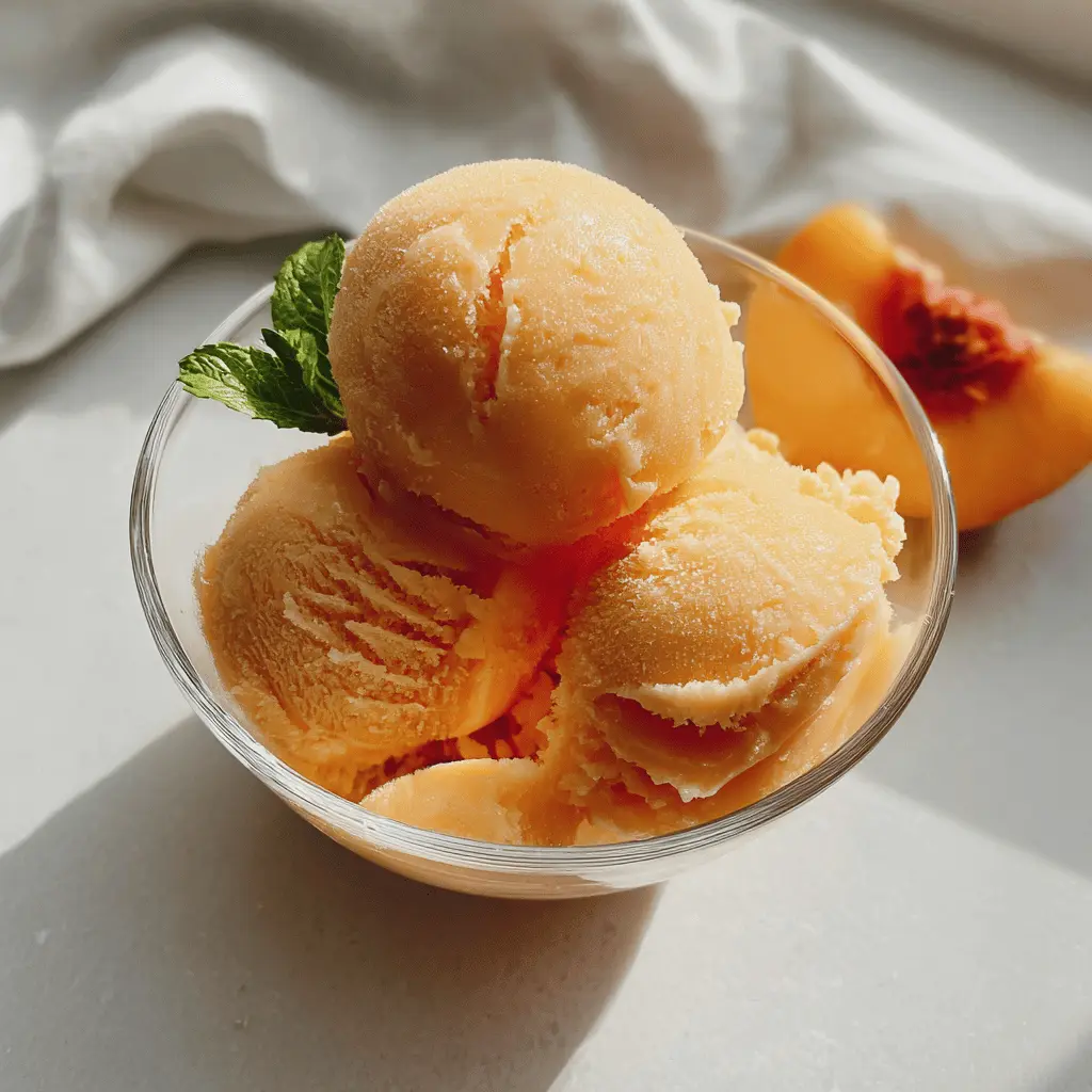 Easy 4-Ingredient Peach Sorbet Recipe