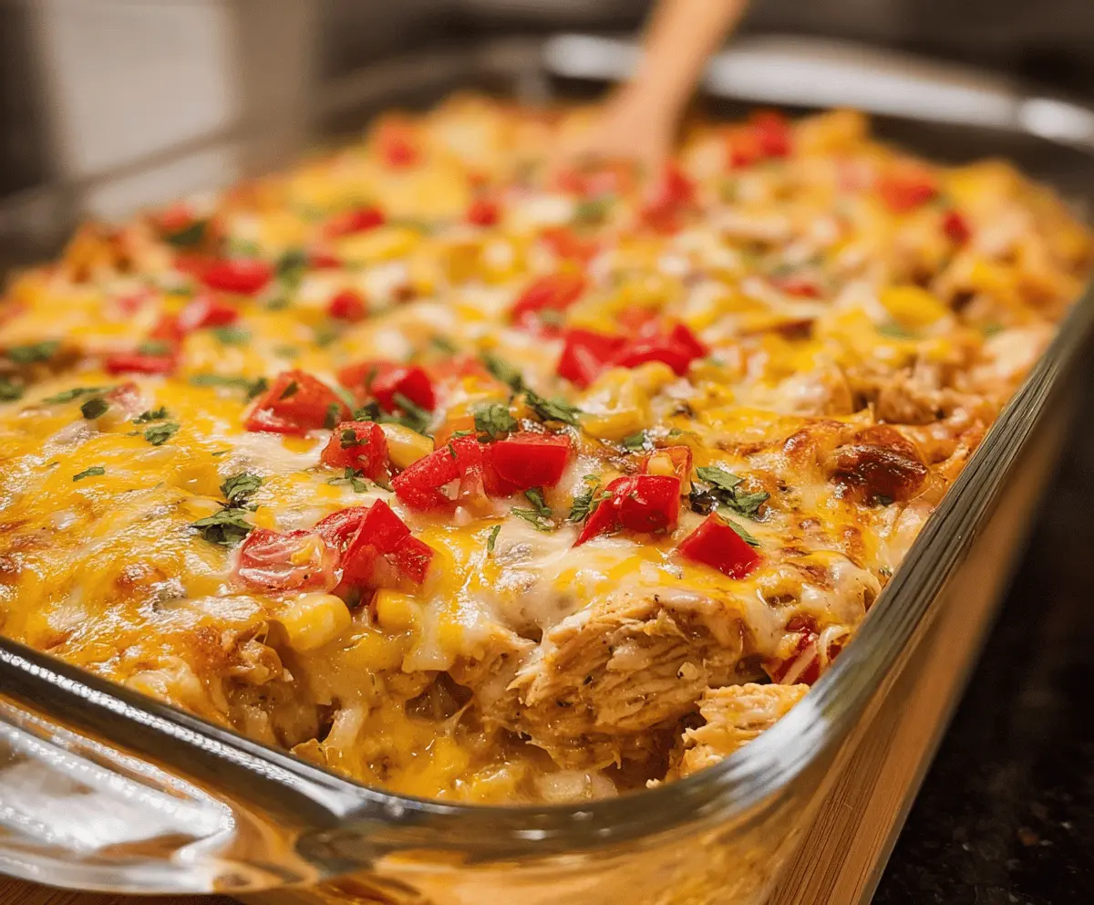 Easy Cheesy Chicken Fajita Casserole