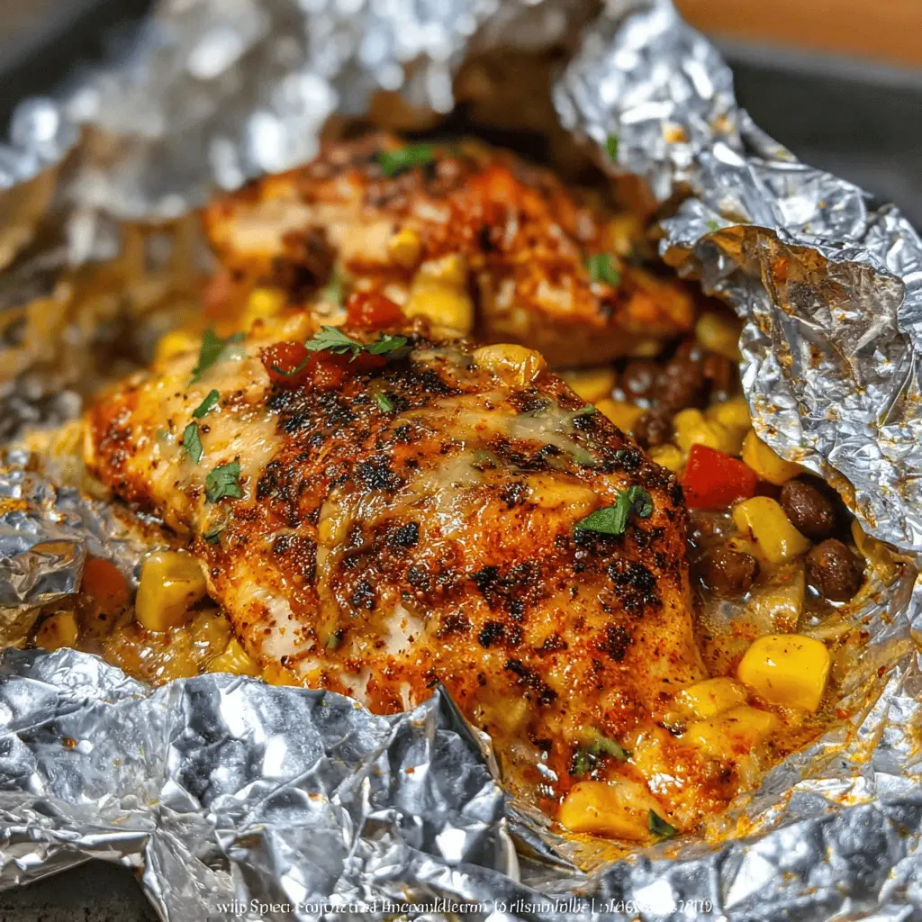 Easy Santa Fe Chicken Foil Packets Recipe