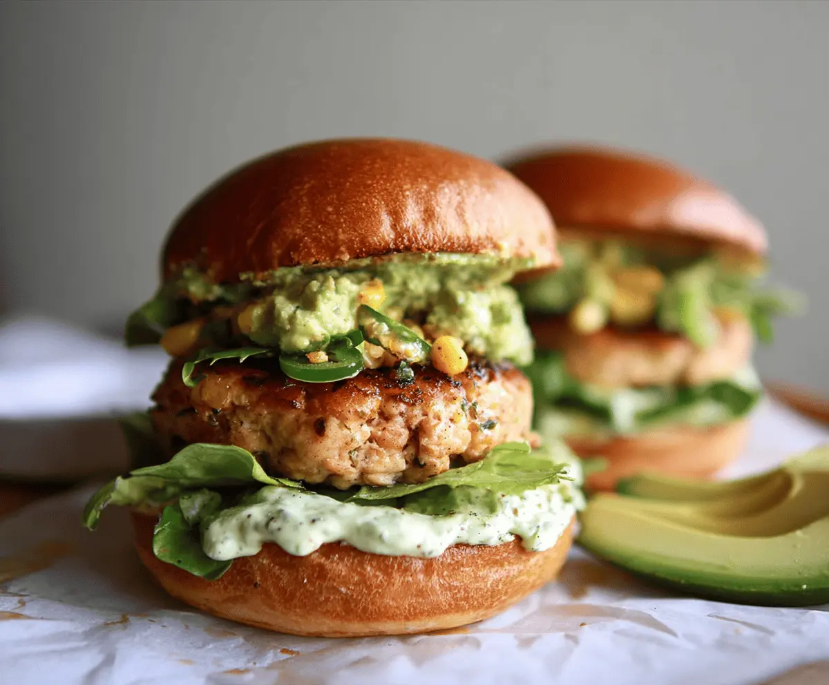 Easy Honey Jalapeño Turkey Burgers with Creamy Avocado Sauce