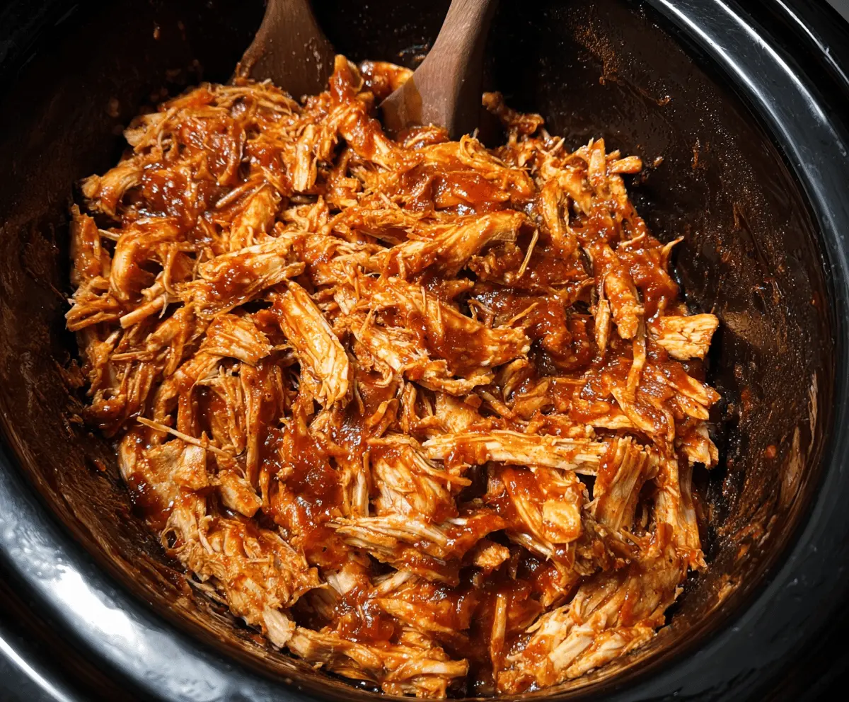 Easy Crockpot BBQ Pulled Chicken Recipe