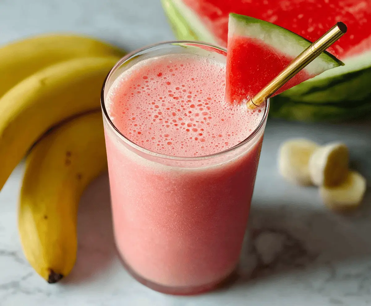 Easy Watermelon Banana Smoothie Recipe