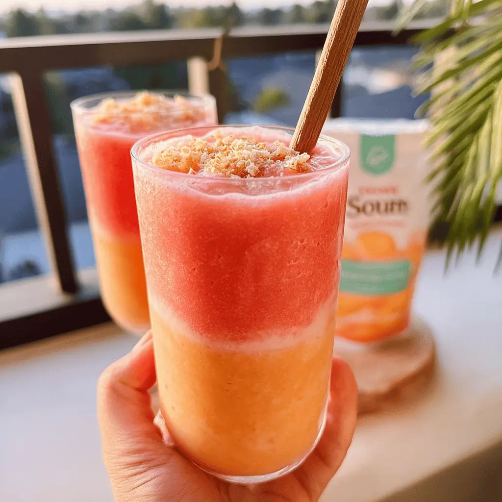 Easy Mango Watermelon Sunrise Smoothie Recipe