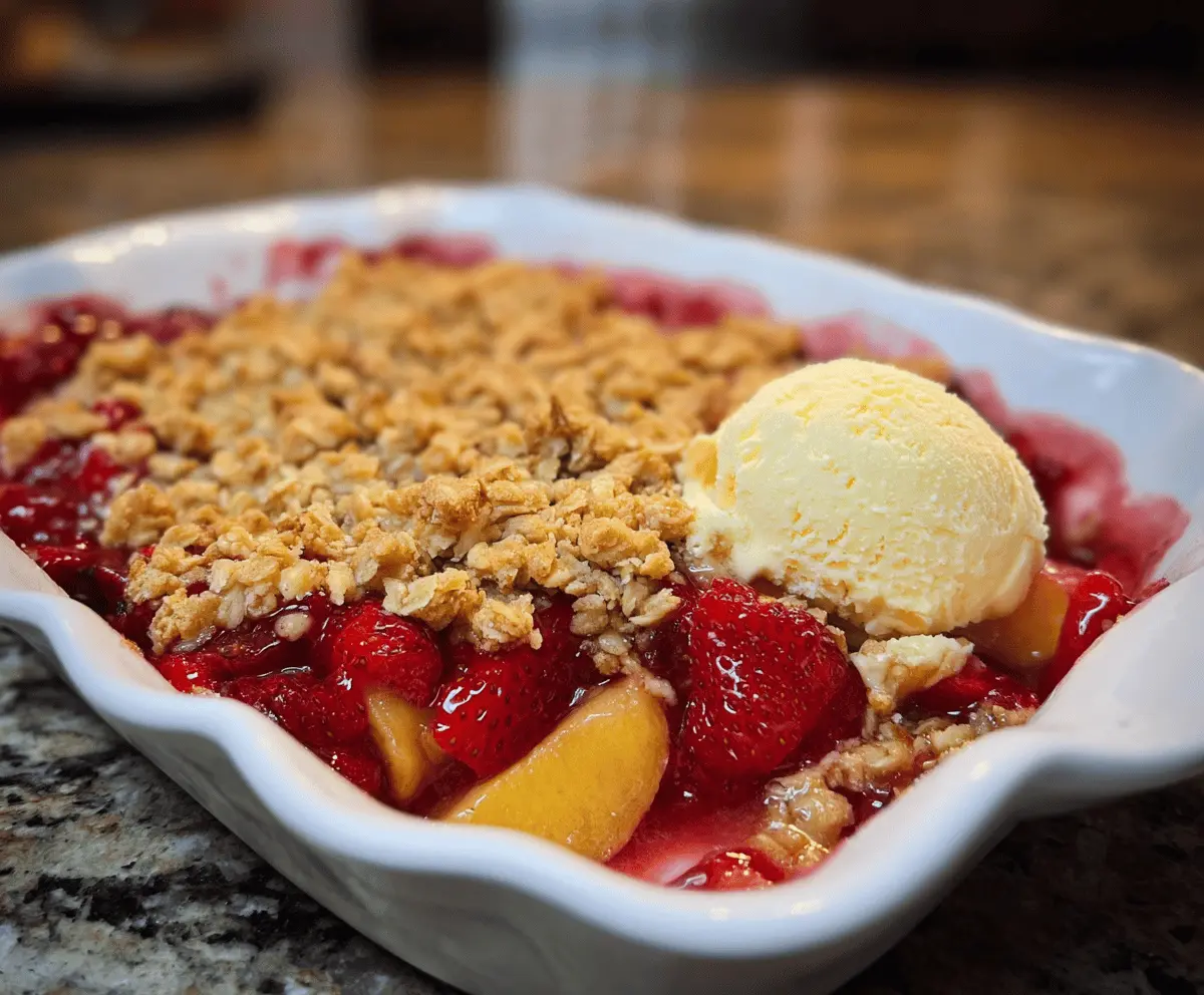 Easy Strawberry Peach Crisp Recipe
