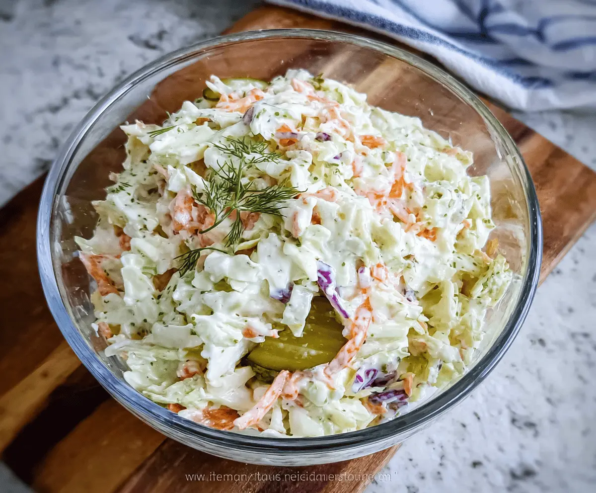 Easy Dill Pickle Coleslaw Recipe