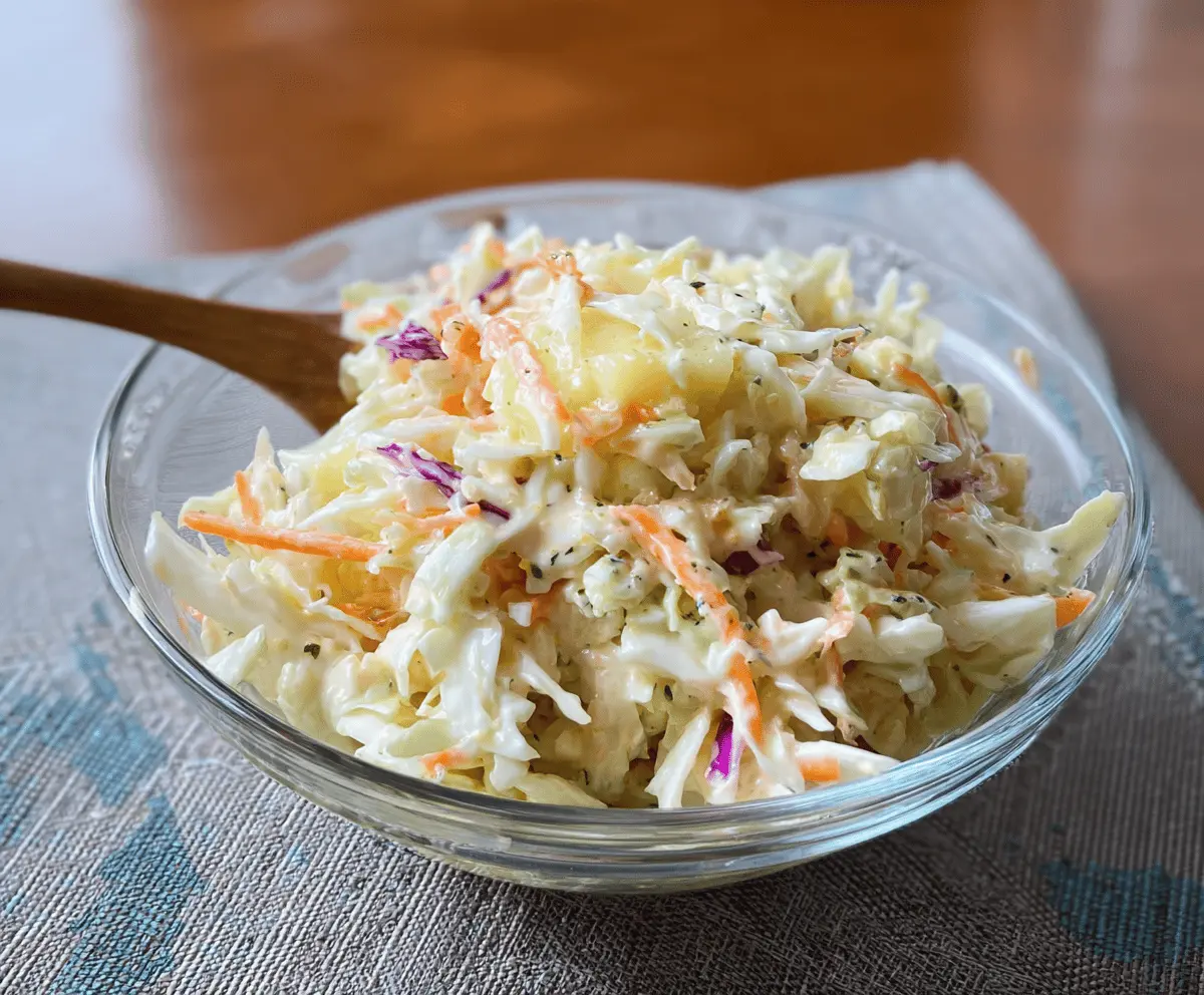 Easy Hawaiian Coleslaw Recipe with Sweet Pineapple