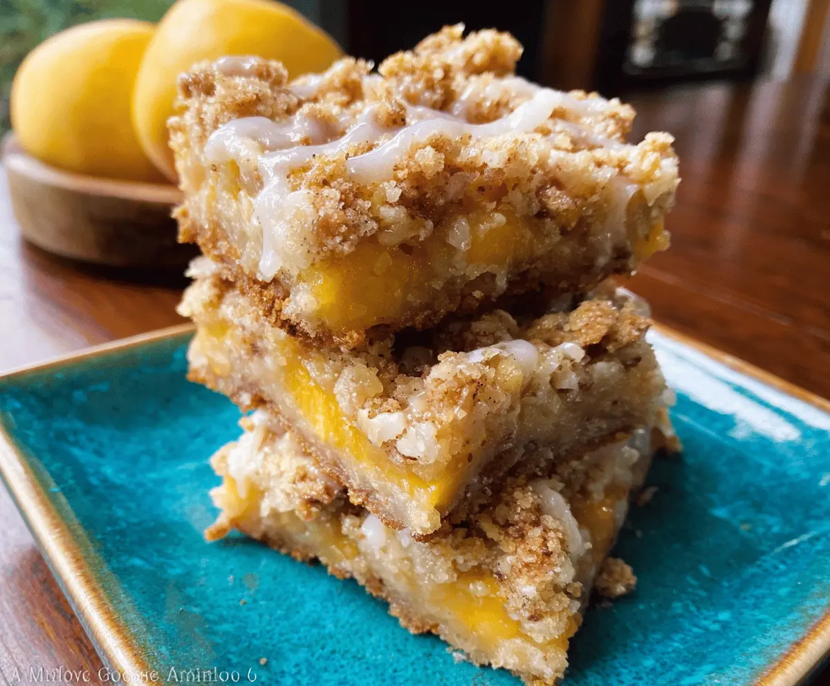 Easy Peaches and Cream Crumble Bars Recipe