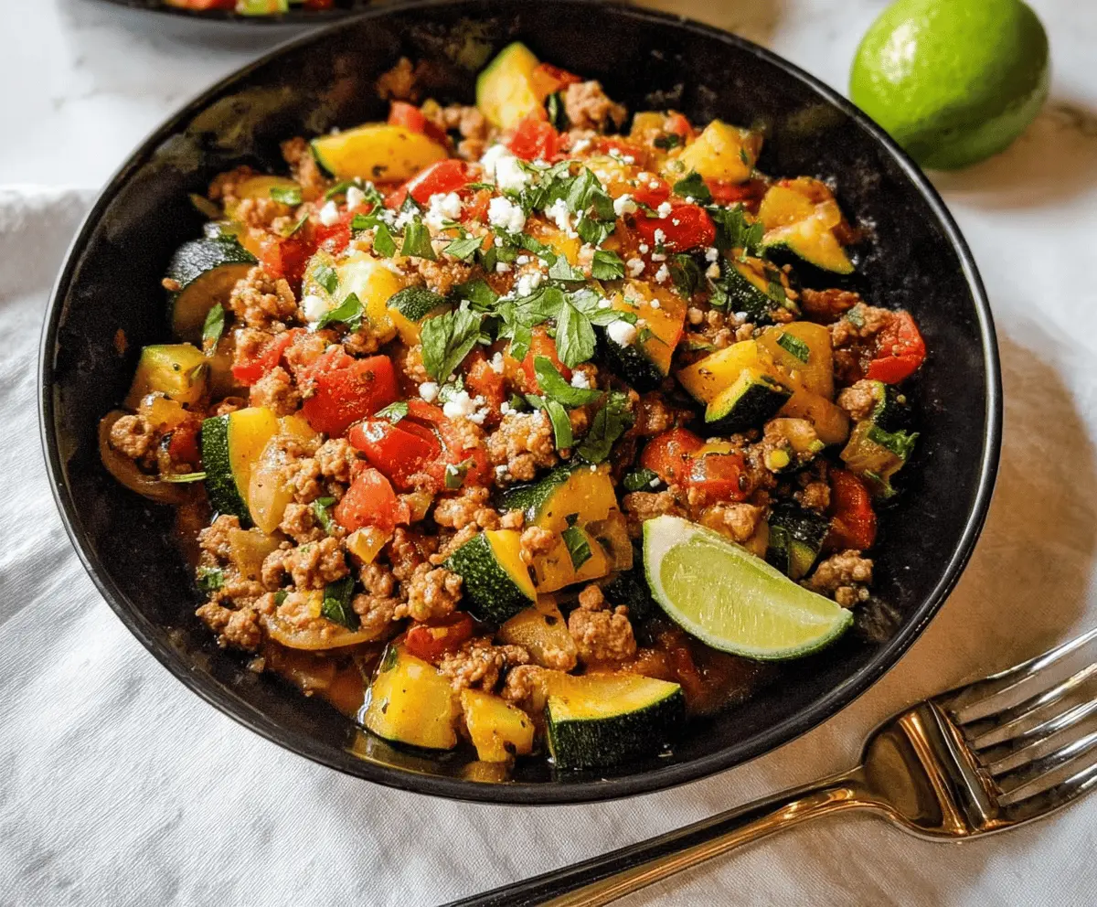 Easy Ground Turkey and Zucchini Skillet Recipe