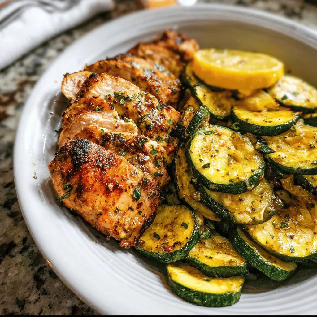 Easy Asado Chicken with Lemon Zucchini Sauté