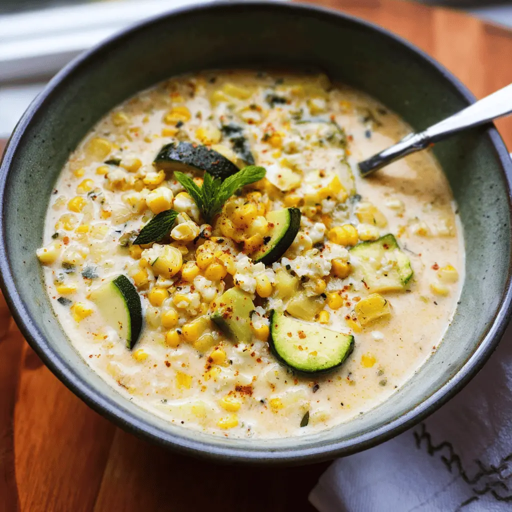 Creamy Summer Corn and Zucchini Chowder Recipe