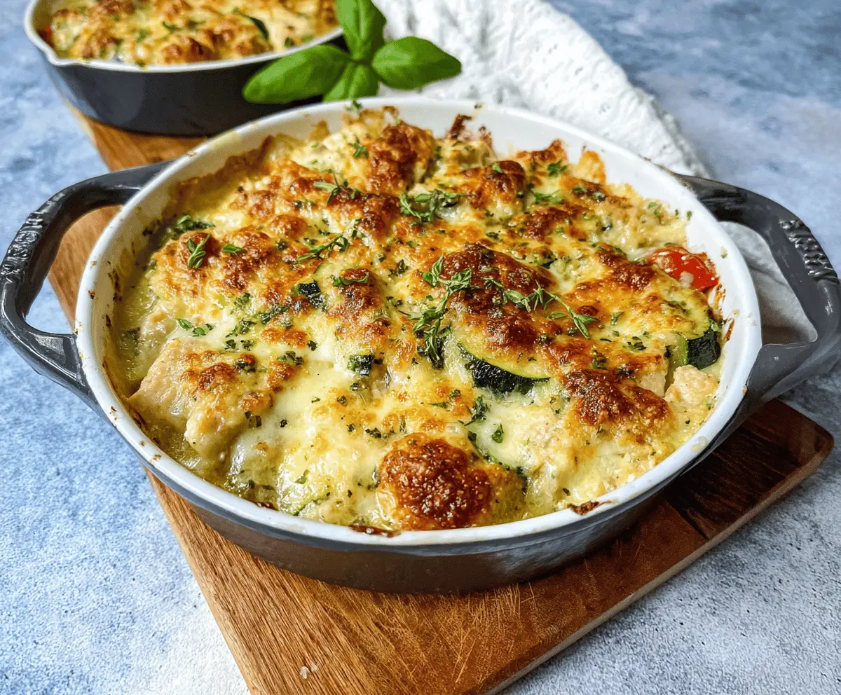 Easy Cheesy Keto Chicken Zucchini Bake