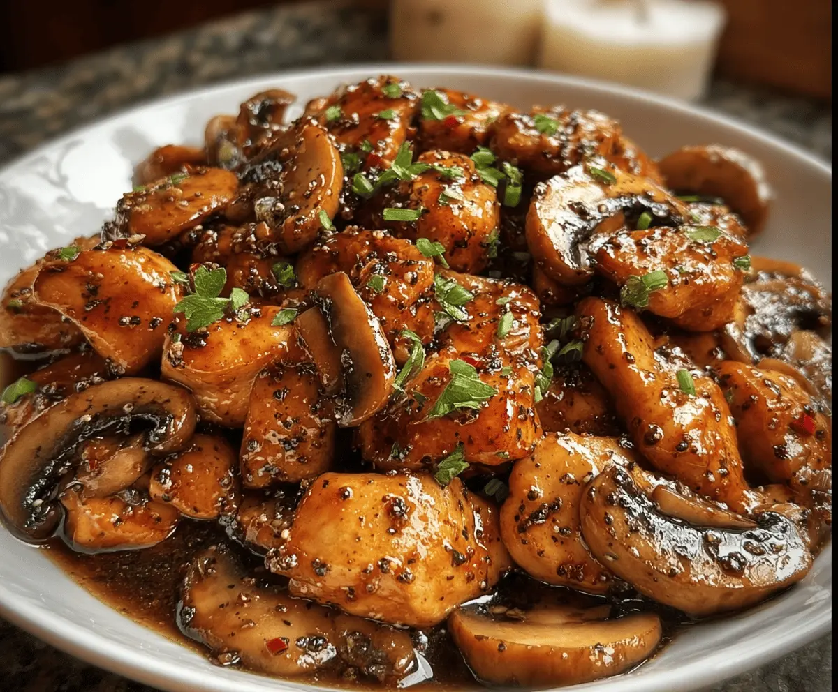 Easy Black Pepper Chicken with Mushrooms Recipe