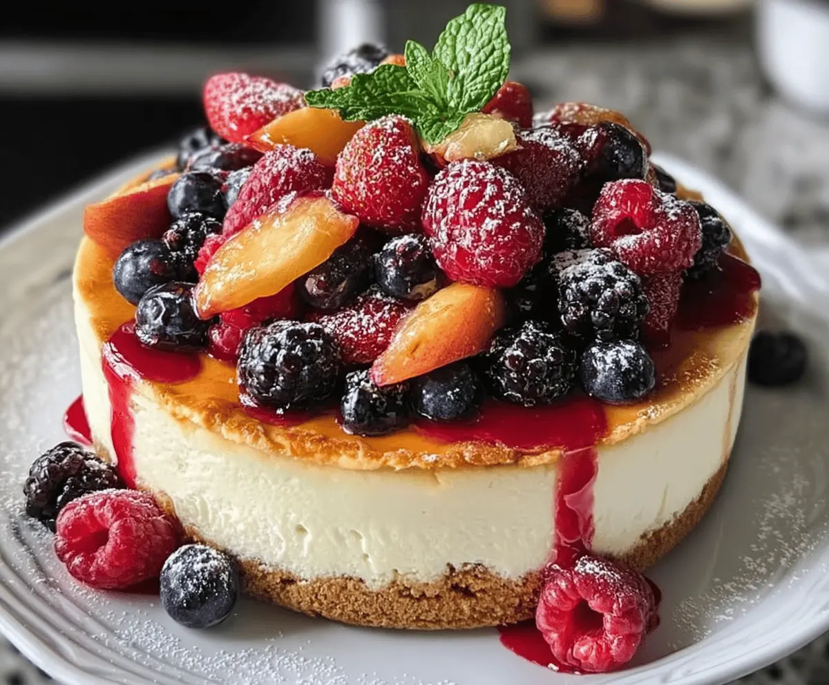 Easy Summer Berry and Peach Cheesecake Recipe