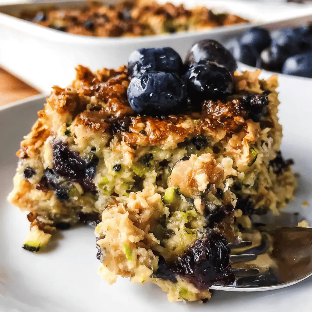 Healthy Zucchini Blueberry Baked Oatmeal Recipe