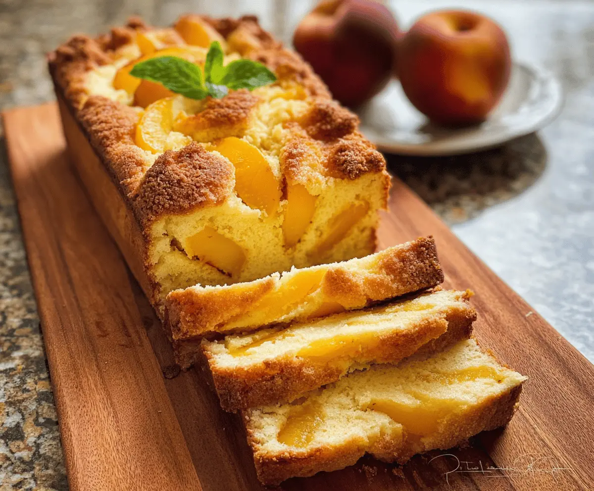 Easy Peach Cobbler Pound Cake Recipe