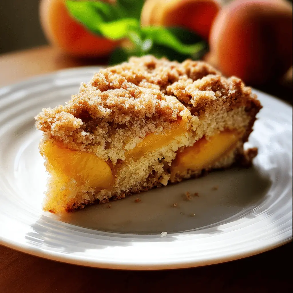 Southern Peach Crumb Cake with Sweet Cinnamon Topping
