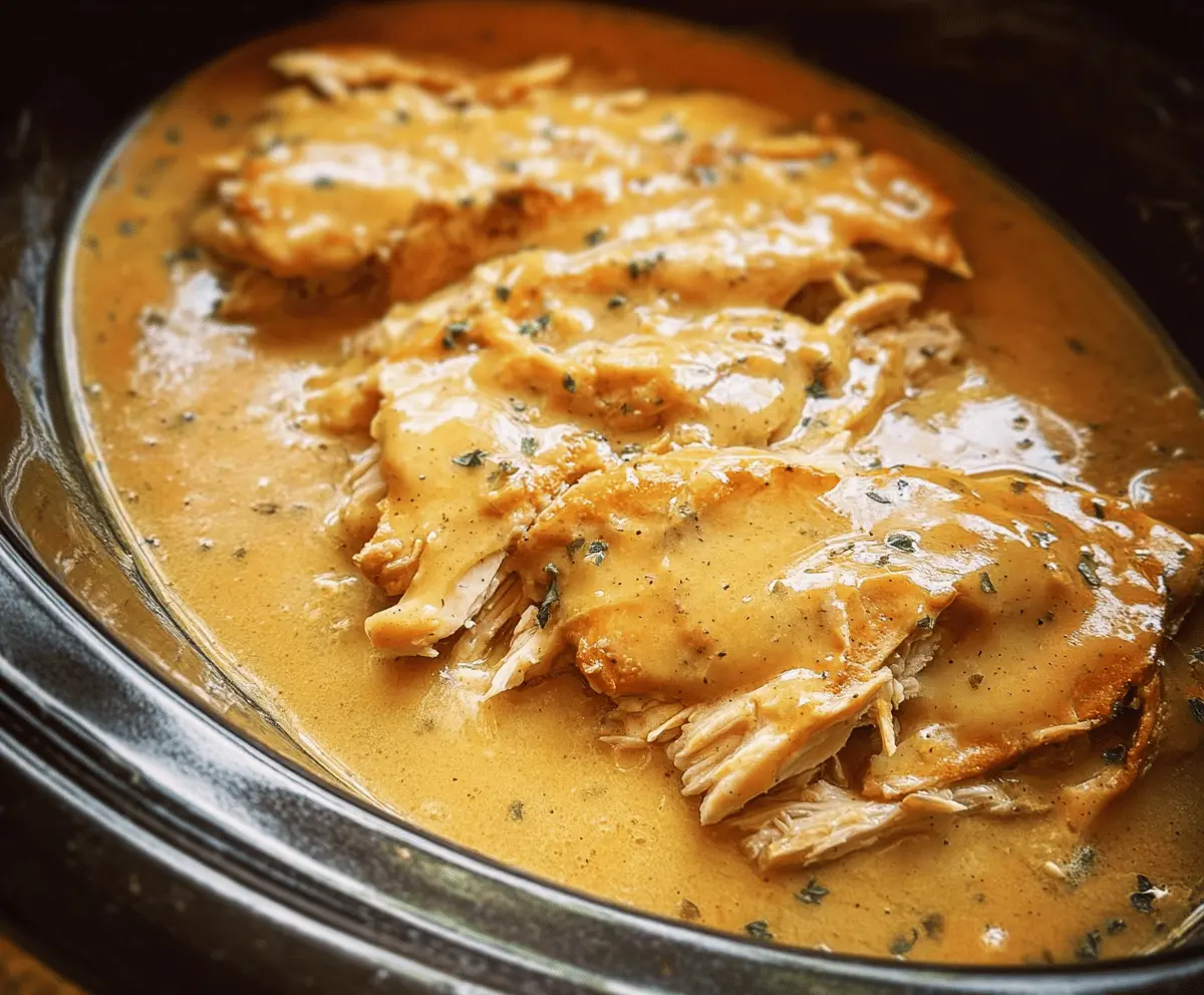 Easy Slow Cooker Chicken and Gravy Recipe
