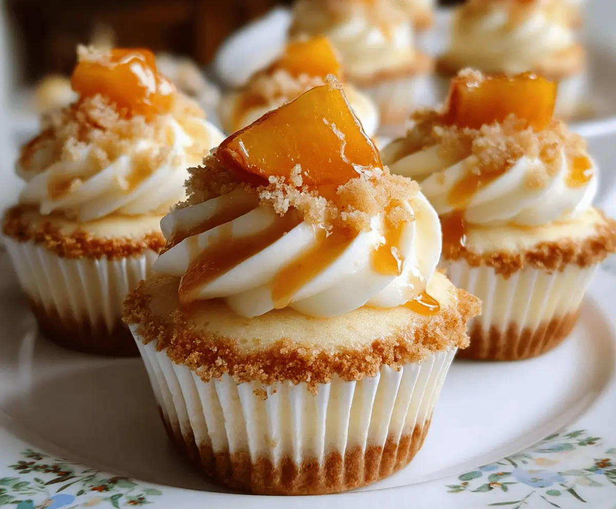 Creamy Peach and Honey Cheesecake Cupcakes