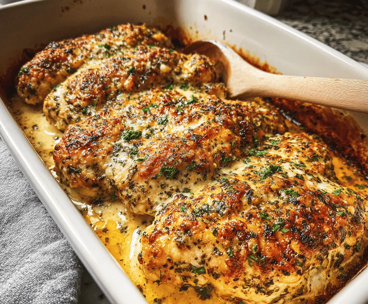 Easy Garlic Parmesan Chicken Bake Recipe