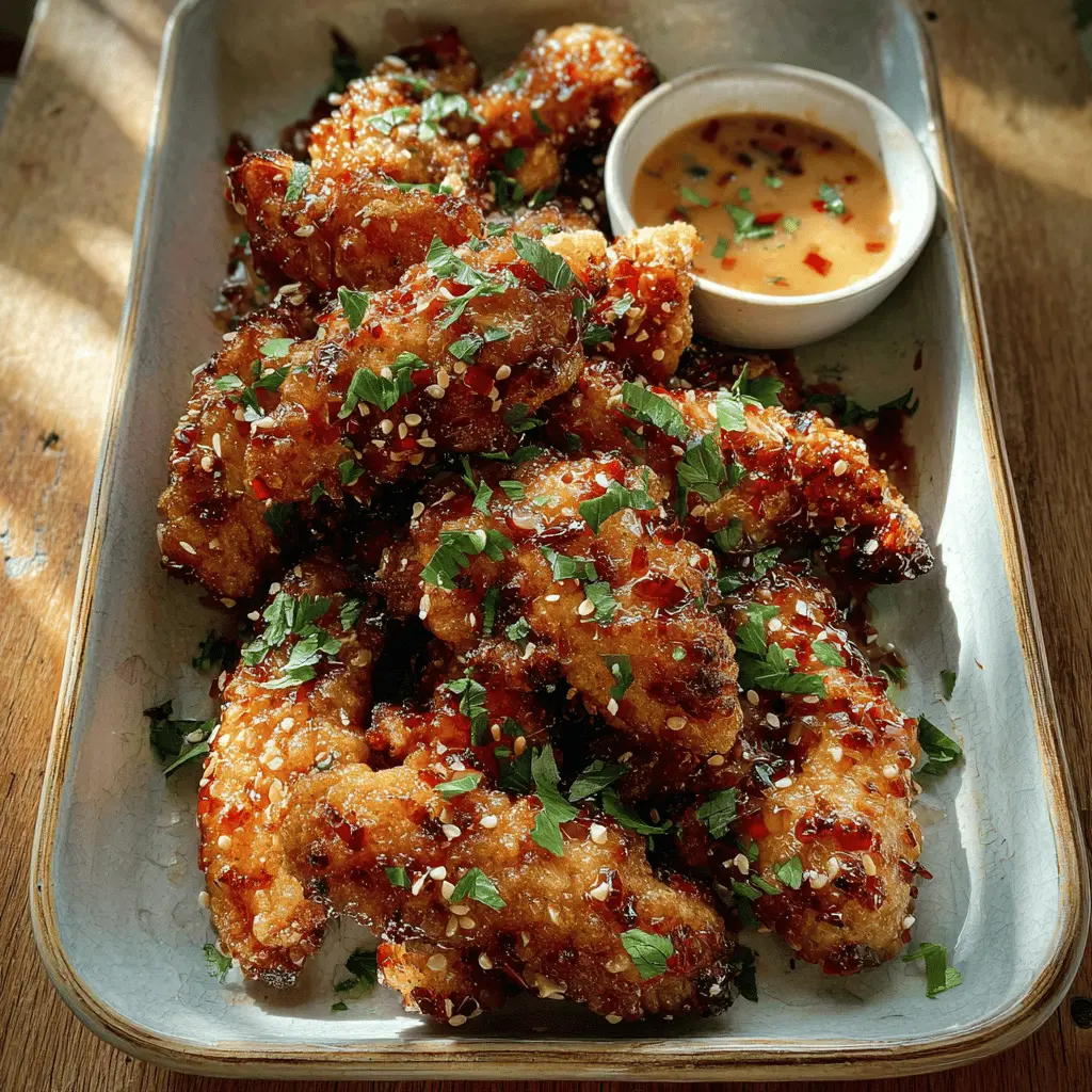 Crispy Bang Bang Chicken Recipe with Spicy Sauce