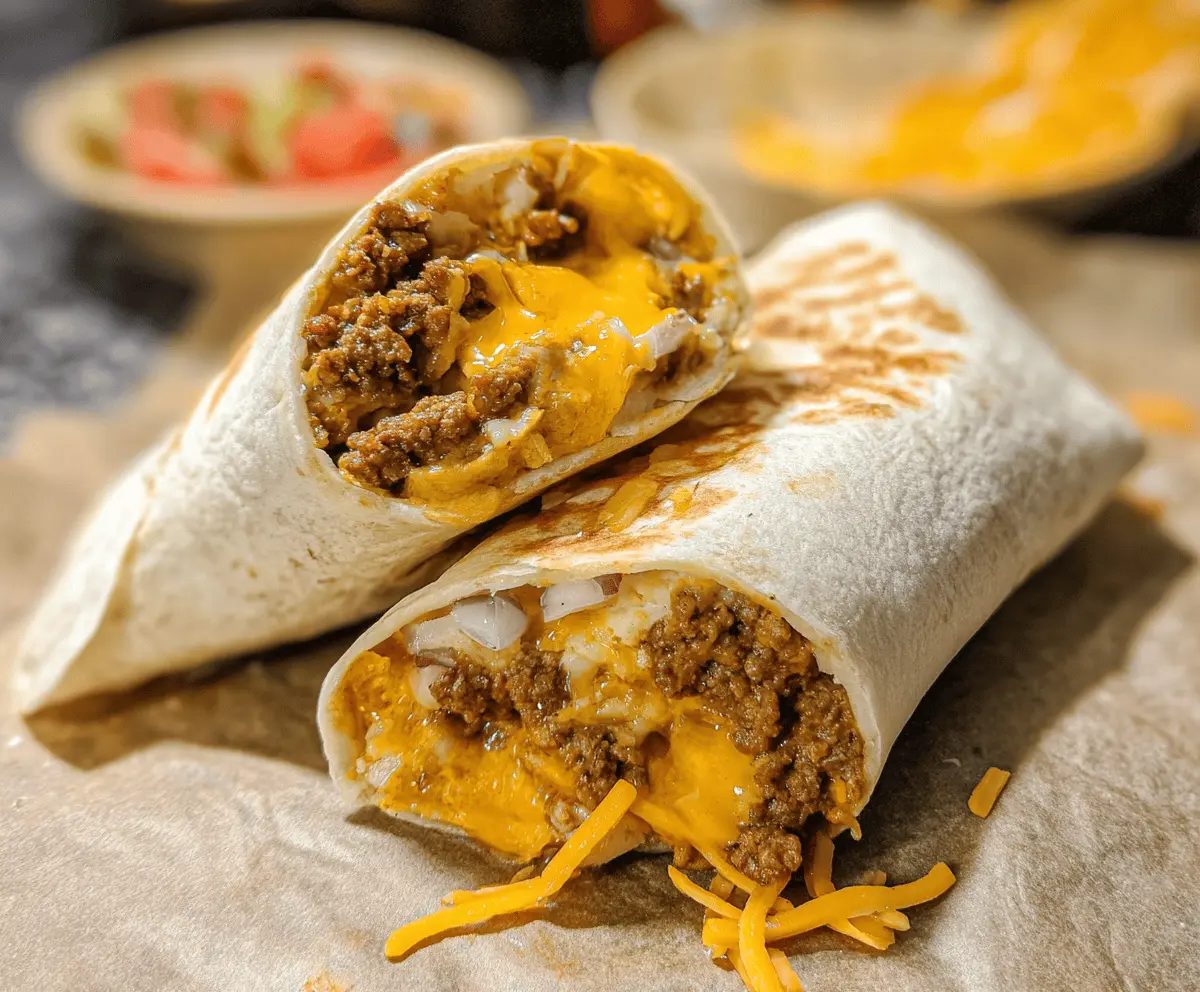 Easy Taco Bell Style Beefy Melt Burrito Recipe