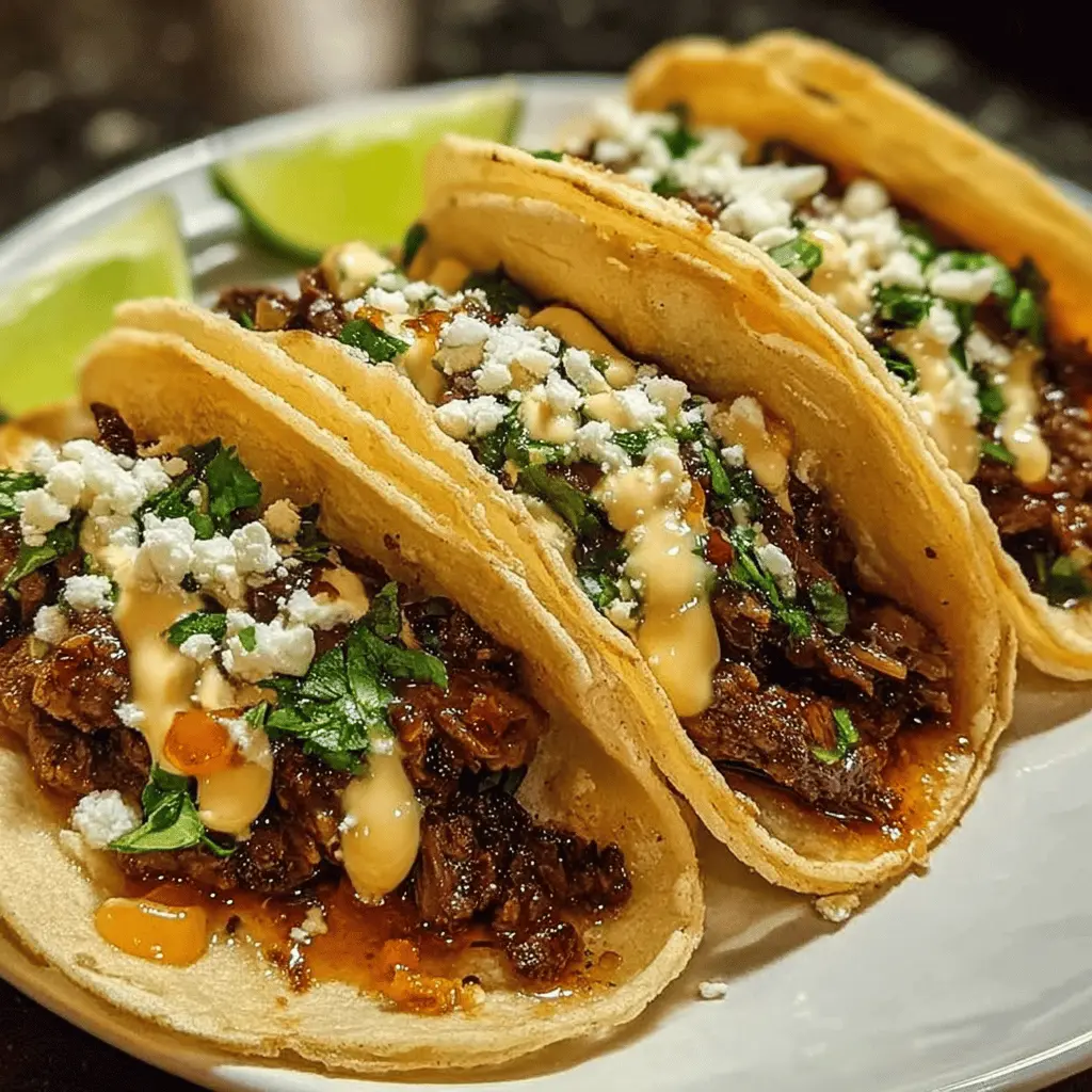 Garlic Butter Honey BBQ Beef Tacos Recipe
