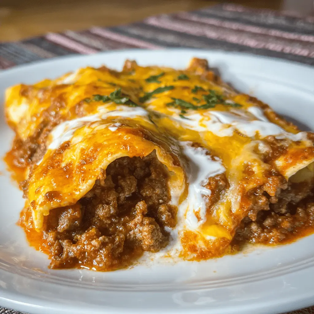 Easy Cheesy Ground Beef Enchiladas Recipe