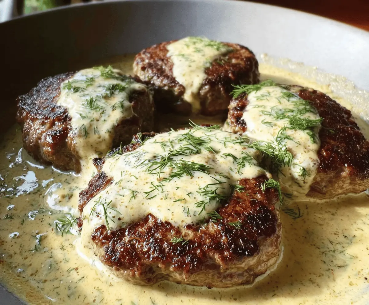 Creamy Dill Hamburger Steaks Recipe
