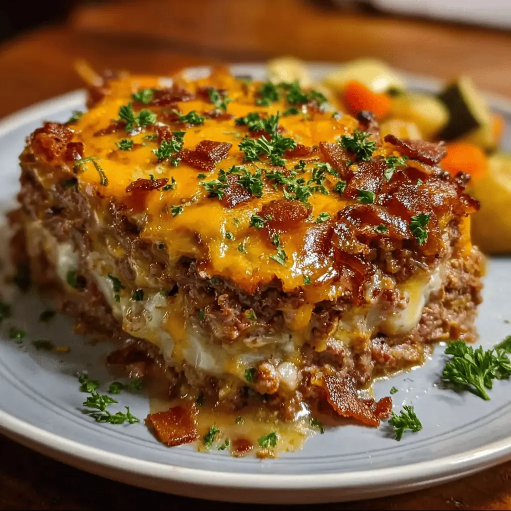 Cheesy Loaded Meatloaf Casserole with Veggies