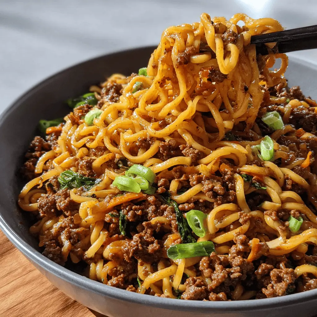 Easy Mongolian Ground Beef Noodles Recipe