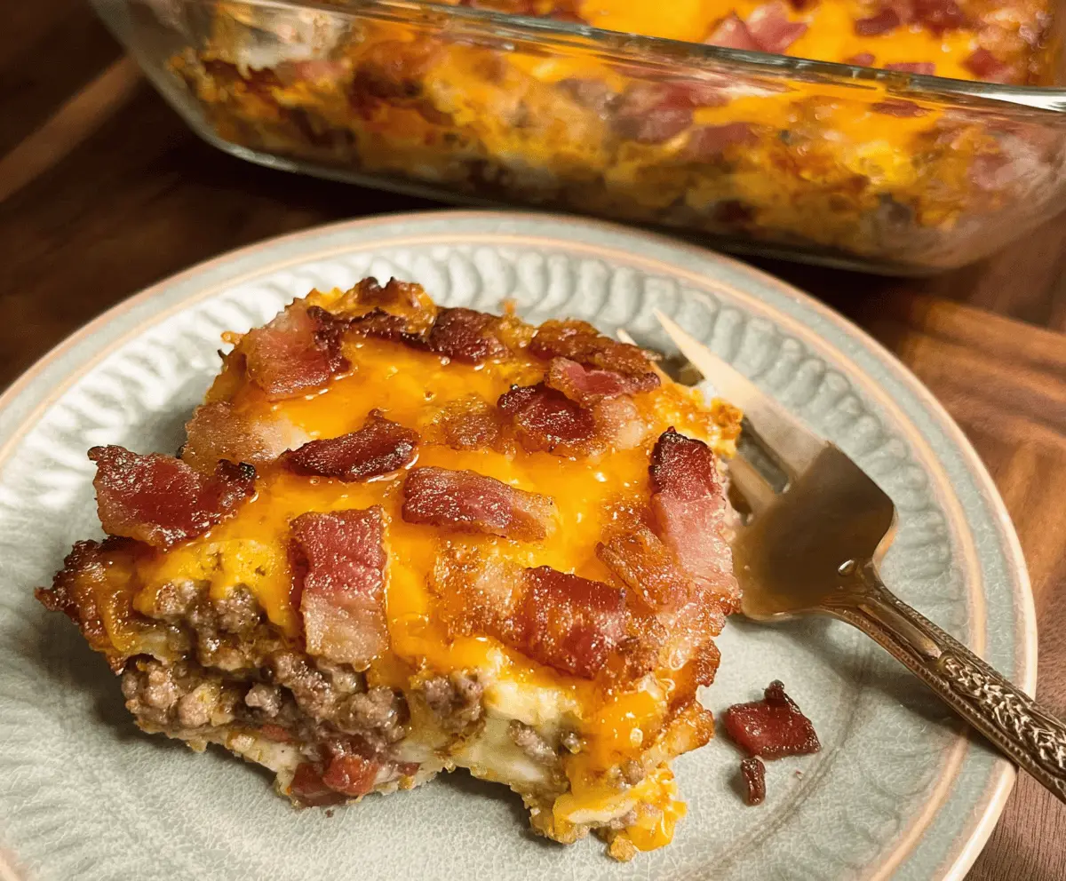 Easy Low-Carb Bacon Cheeseburger Casserole Recipe