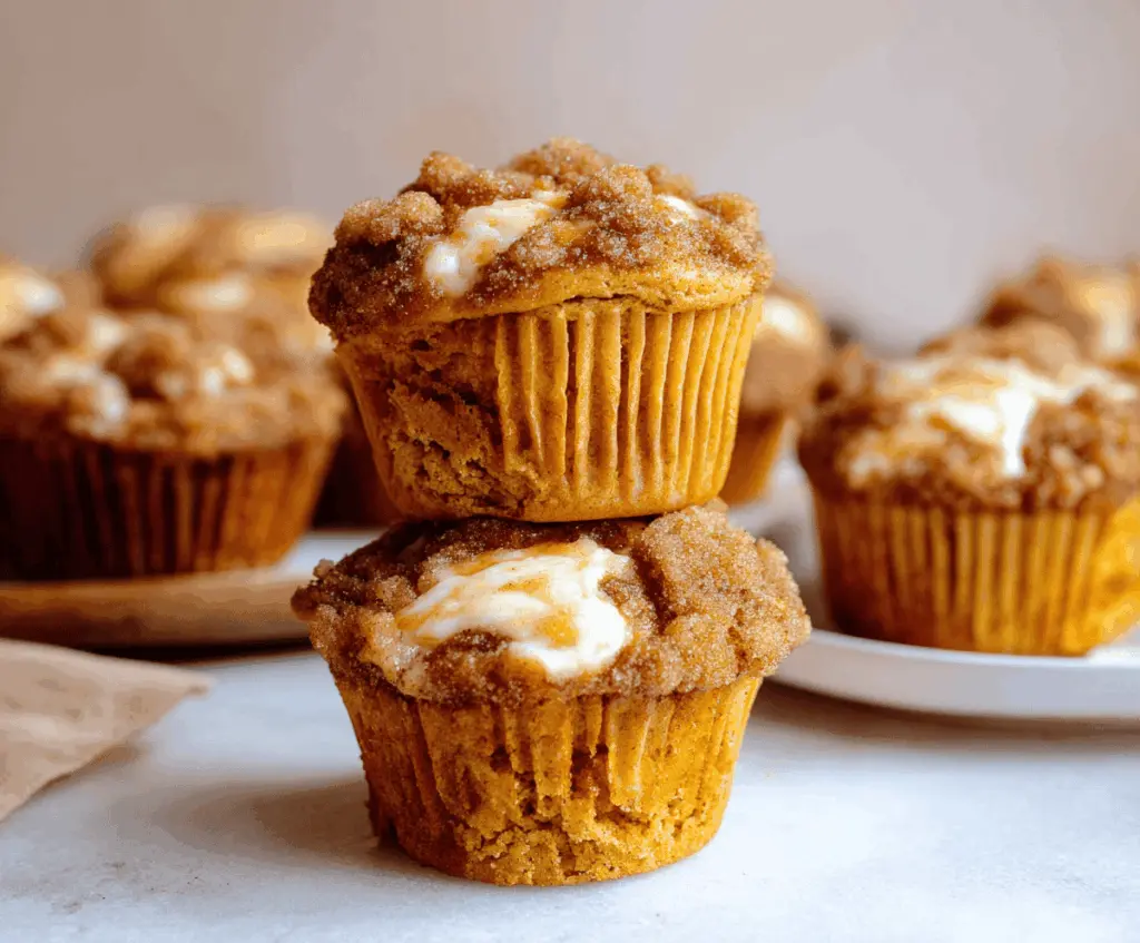 Delicious Cinnamon Sugar Pumpkin Cheesecake Muffins topped with cinnamon sugar, perfect for fall baking and dessert treats.